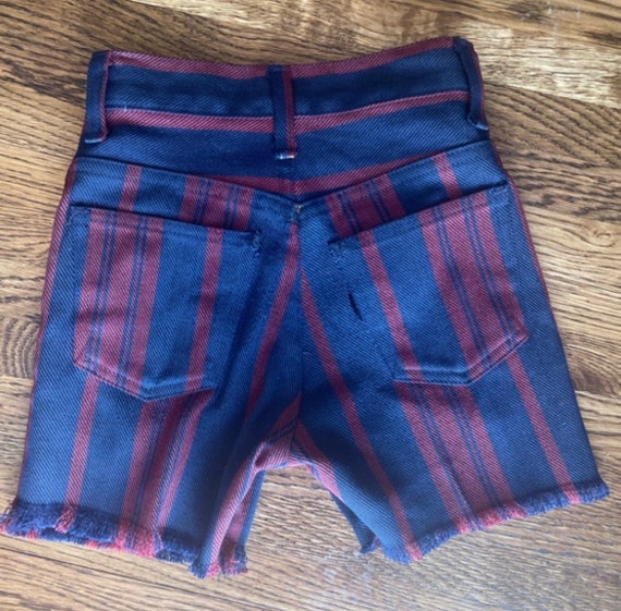 Vintage 1970’s Levi jean burgundy and navy stripe cut… - Gem