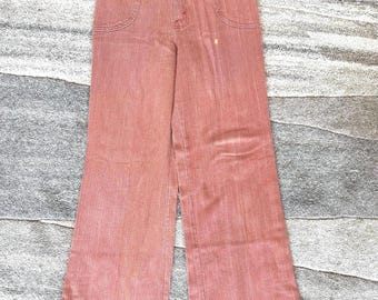 1970s Vintage Levis 646 Corduroy Flares 70s Navy Blue Bell Bottom