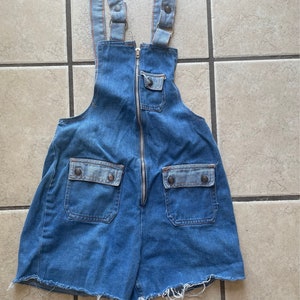 Denim Overalls Ladies Dungarees 1970's Vintage Denim Overall