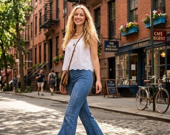 70’s bellbottom Pentimento medium wash jeans sz XS