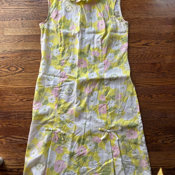 vintage sleeveless floral house dress size medium