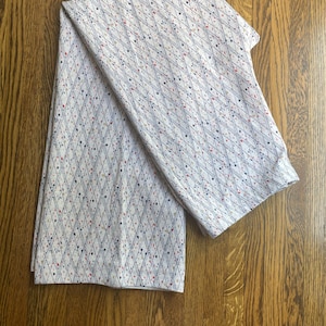Vintage 1960’s red, white, blue and tan speckled bellbottom slacks; Size 1X