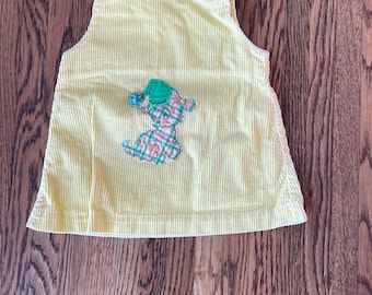 70’s yellow corduroy jumper dress 18-24 months