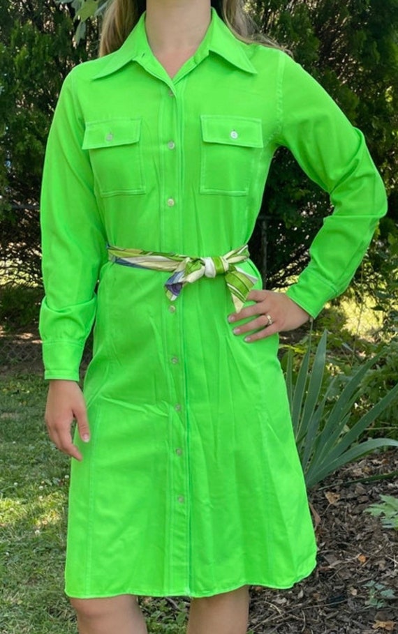 Green vintage shirt dress - Gem