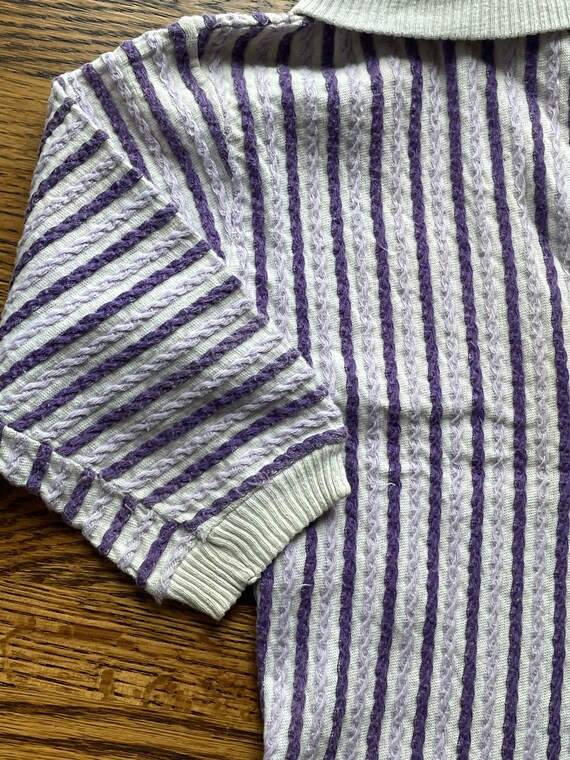 70’s lavender and cream striped turtleneck - image 5