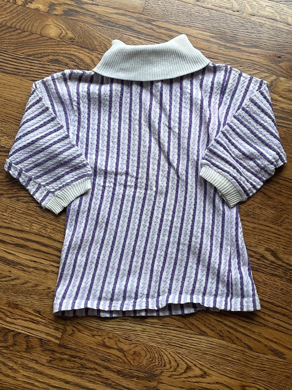 70’s lavender and cream striped turtleneck - image 1