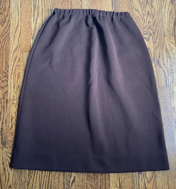 Vintage 1970’s brown polyester skirt - image 5