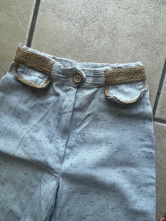 70’s light blue speckled bellbottoms - image 2