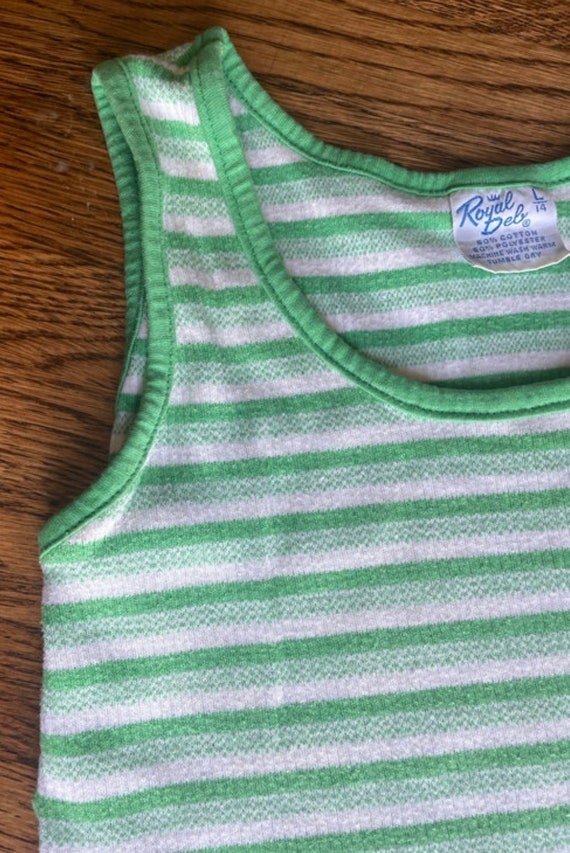 Vintage 1970’s green striped tank top - image 4