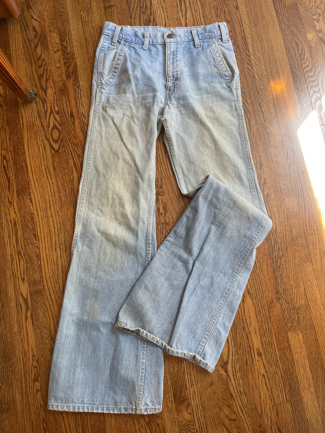 Vintage 1970s LEVI Light Wash Bellbottom Jeans - Etsy
