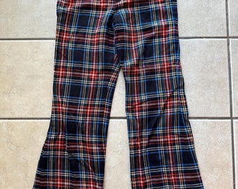 vtg 70’s plaid bellbottom pants size Medium