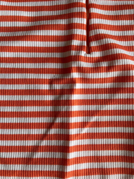 Vintage 70’s orange and white striped t-shirt wit… - image 5
