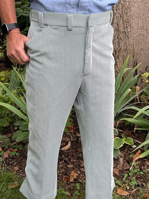 Pantalones de vestir hombre de rayas verdes y blancas - Etsy México