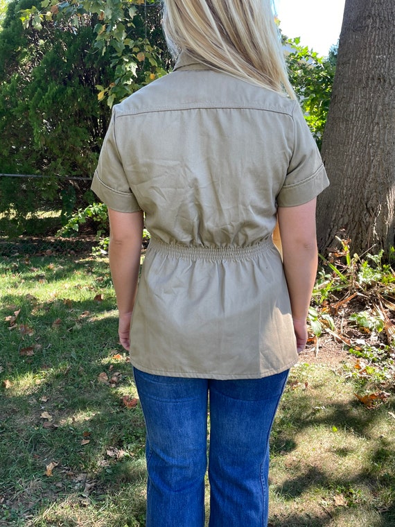 Vintage Wrangler khaki short sleeve jacket/blouse… - image 5