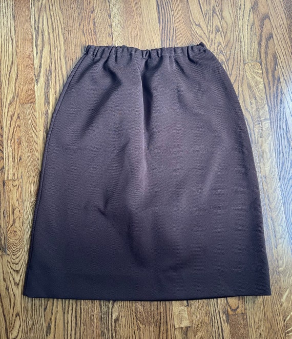 Vintage 1970’s brown polyester skirt - image 1