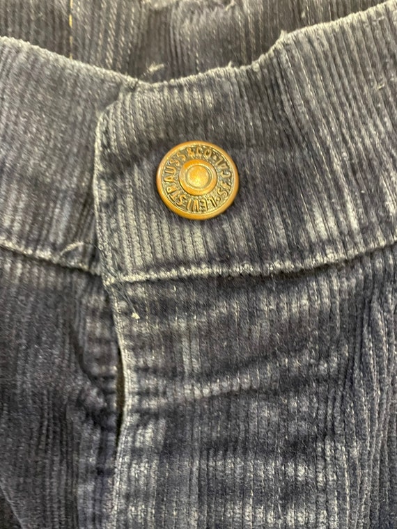70’s Levi kids navy corduroy bellbottoms View 3