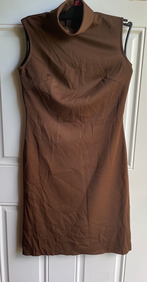 Authentic 70’s vintage sleeveless brown turtleneck