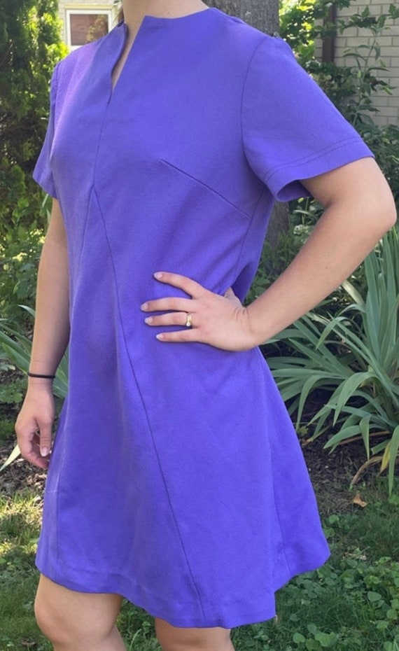 Vintage 1970’s purple short sleeve dress - image 2