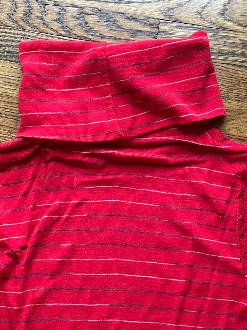 70s red striped turtleneck image 4