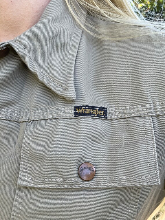 Vintage Wrangler khaki short sleeve jacket/blouse… - image 7