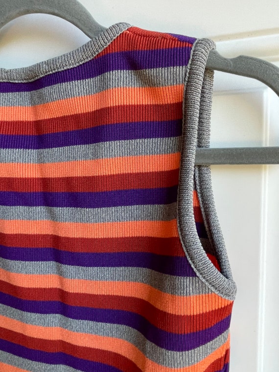 Purple, gray and orange striped tank top from 197… - image 6