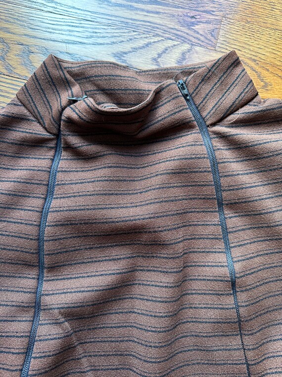 Vintage 1970’s Brown and black striped mini dress - image 3