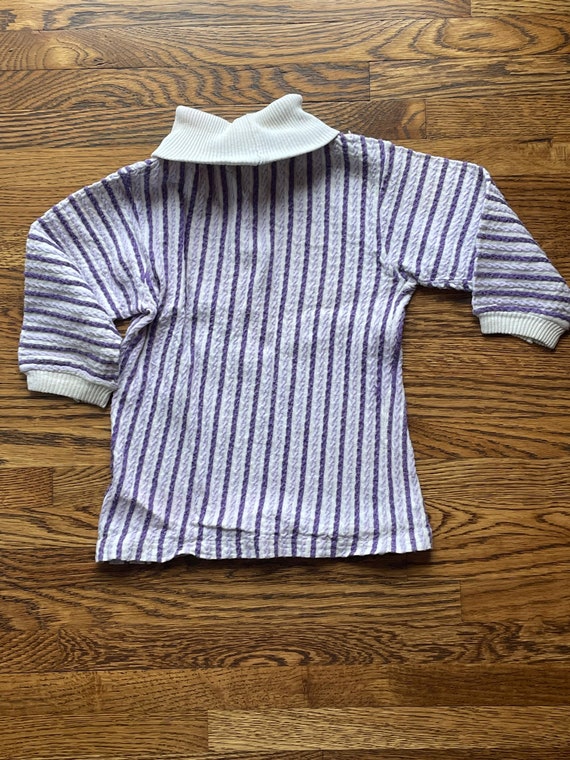 70’s lavender and cream striped turtleneck - image 2