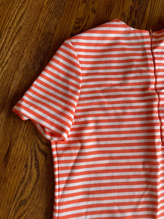 Vintage 70’s orange and white striped t-shirt wit… - image 7