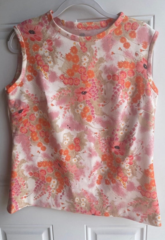 Vintage 1970’s floral tank top blouse - image 6