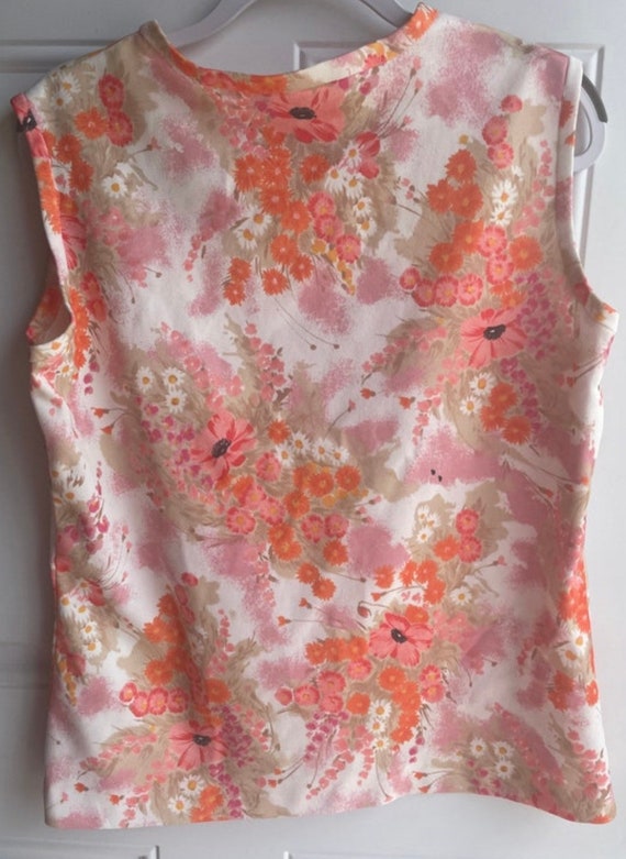 Vintage 1970’s floral tank top blouse - image 5