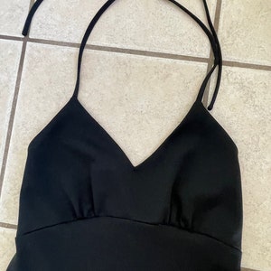 Vintage black halter top long dress