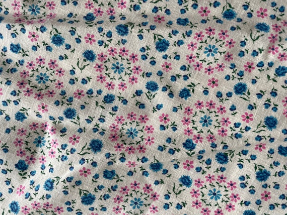 70’s floral a-line pink and blue skirt - image 6