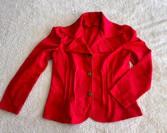 vtg red dressy jacket blouse size Medium
