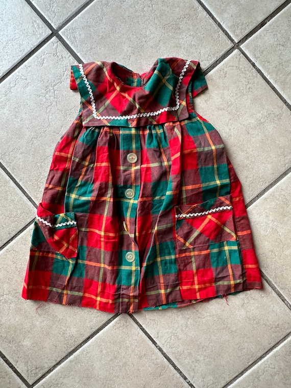 green emerald velvet dress Red & Green Plaid Sash Dress by Classic Whimsy - Girls Dresses main image 0