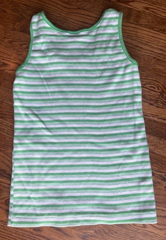 Vintage 1970’s green striped tank top - image 3