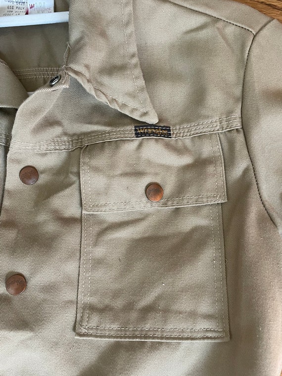 Vintage Wrangler khaki short sleeve jacket/blouse… - image 8