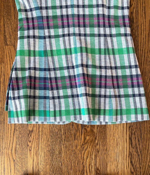 70’s plaid green and blue tunic vest - image 6