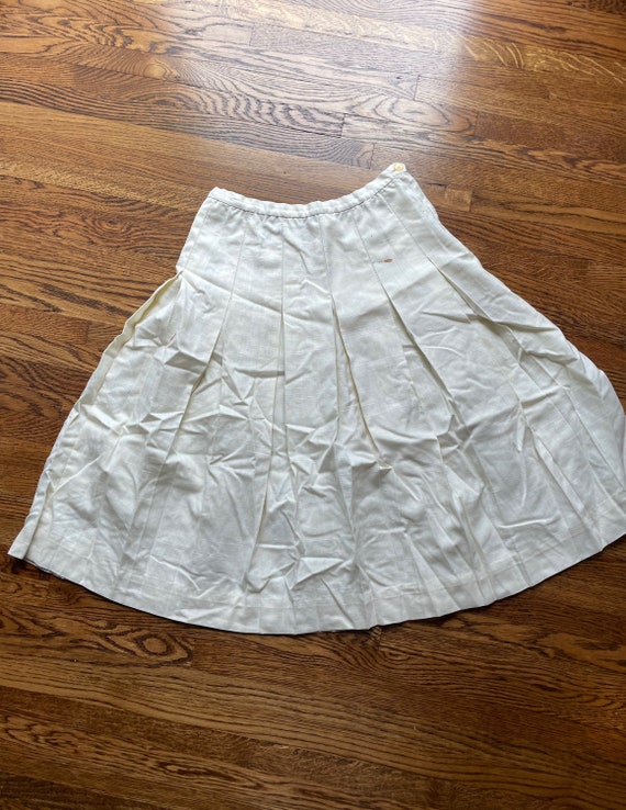 70’s white pleated skirt - image 1