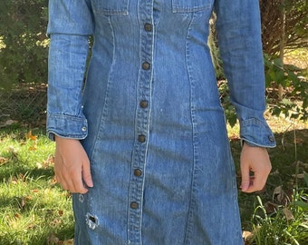 Sears Jr Baazar 1970's Vintage Denim Jumper Dress Womens/juniors Size Xxsmall 22 in Waist - Etsy Sears Jr Baazar 1970's Vintage Denim Jumper Dress Womens/juniors Size Xxsmall 22 in Waist - Etsy