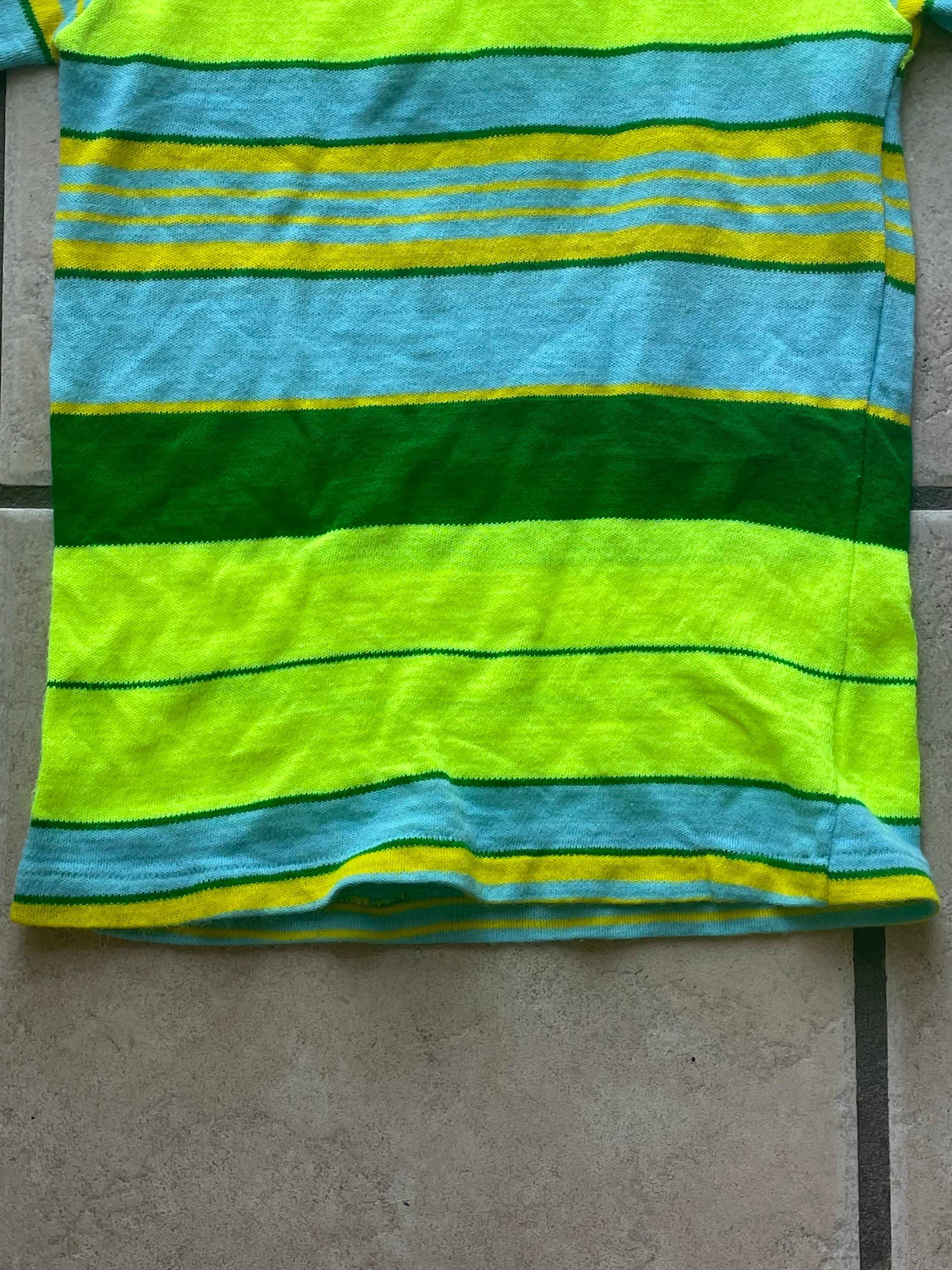 Vintage Green, Yellow and Blue Striped T-shirt - Etsy