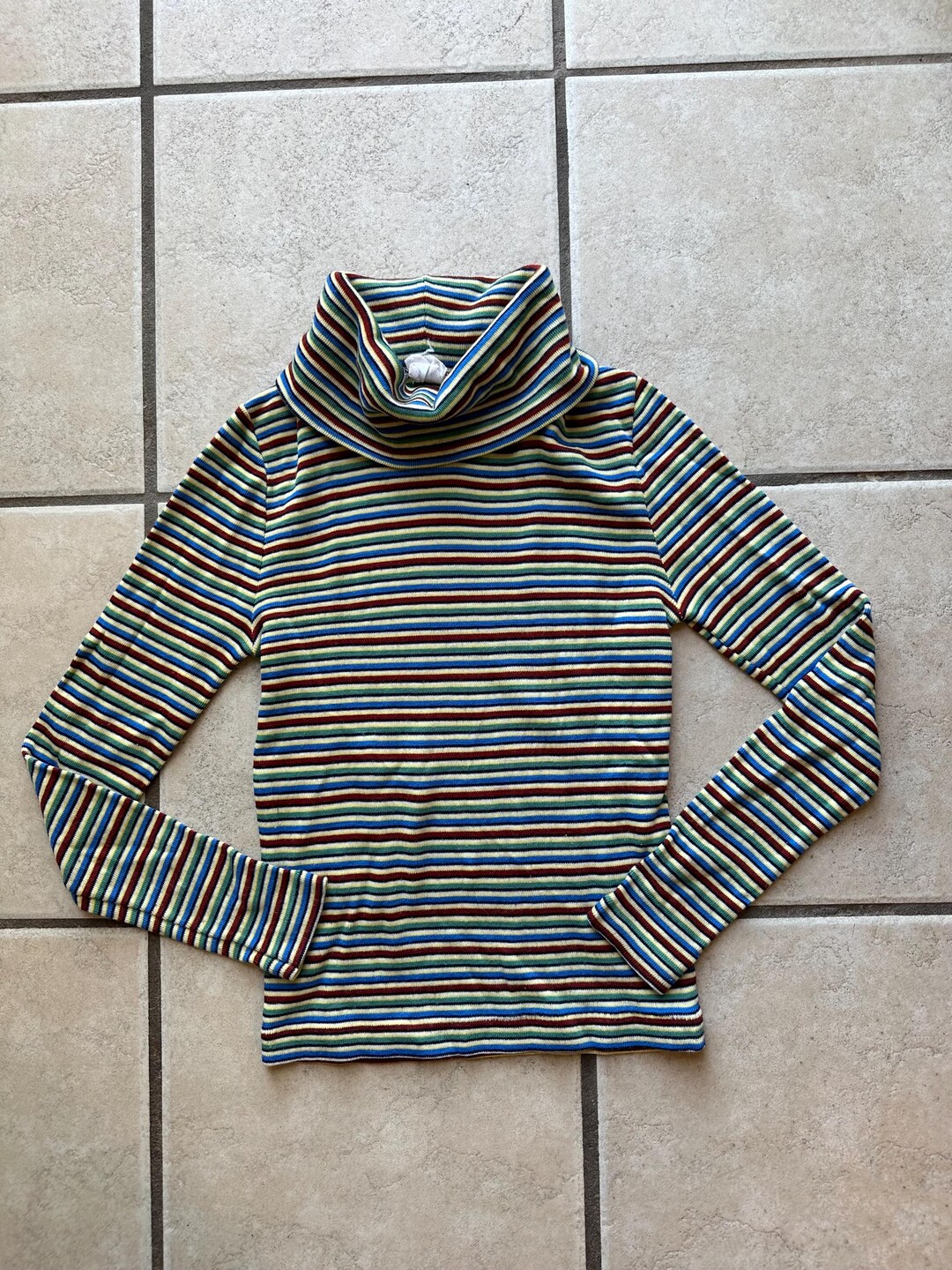 Vtg Striped Gender Neutral Turtle Neck Size 14 or XXS - Etsy
