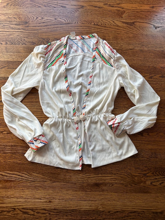 Vintage cream dressy blouse jacket size XS