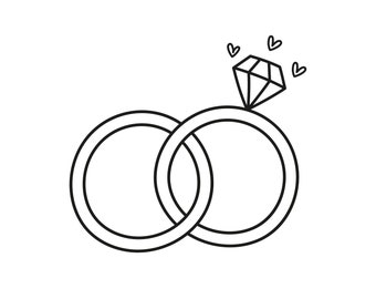 Anillo de diamantes svg anillos de boda svg anillo de - Etsy España