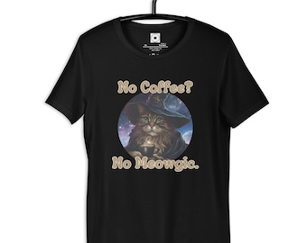 Wizard Cat Coffee Magic Unisex Tee – Funny Cat Lover Shirt