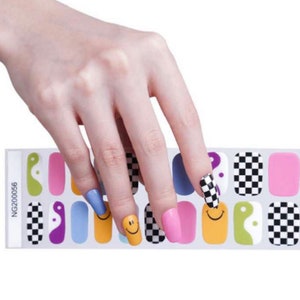 Gel Nail 20 Stickers, Cute UV Semi-cured Gel Nail Polish Strips, 100% Real Gel Polish, Gel Nail Wraps