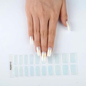 Gel Nail 20 Stickers, Cute UV Semi-cured Gel Nail Polish Strips, 100% Real Gel Polish, Gel Nail Wraps