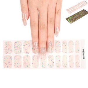 Gel Nail 20 Stickers, Cute UV Semi-cured Gel Nail Polish Strips, 100% Real Gel Polish, Gel Nail Wraps