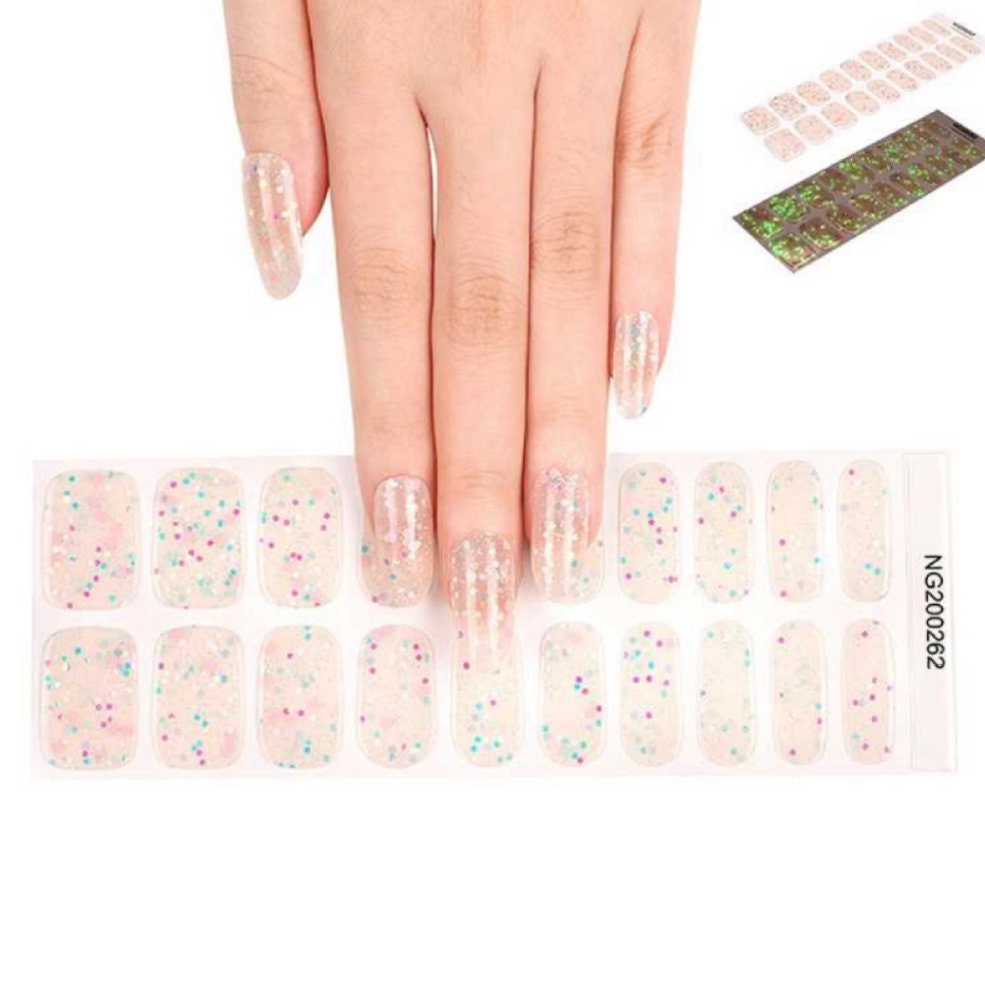 20 Stück UV Gel Nagelaufkleber Set – Halbhärtete Streifen, Mit Maniküre-Werkzeugen, Einfach DIY
