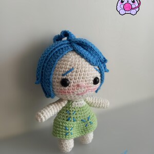 Joy Inside Out Crochet Doll, Joy Crochet Figure, Emotions Crochet Dolls, Disgust, Anxiety, Emotions, Joy Amigurumi Doll, Inside Out Dolls