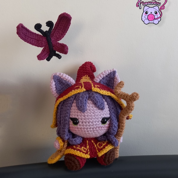 Lulu League of Legends Amigurumi gehaakte pop, Lulu Amigurumi, League of Legends Amigurumi, Lol figuren, haak, Amigurumi pop, Lulu pop